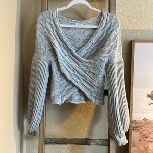 Crisscross knit sweater